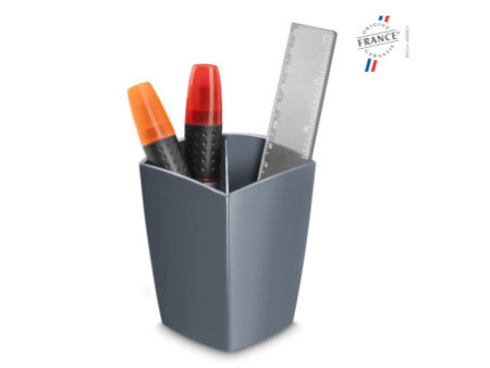 CEP Pot à crayon CepPro, 2 compartiments, gris