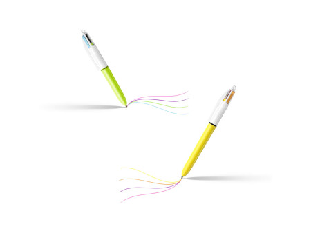 BIC Stylo à bille rétractable collection 4 Colours, pot de 6