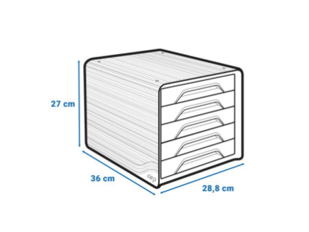 CEP Bloc de classement Smoove Tropical, 5 tiroirs, blanc/