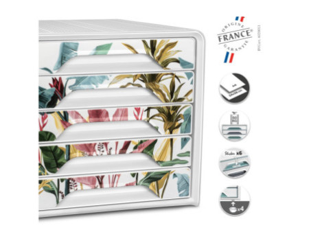 CEP Bloc de classement Smoove Tropical, 5 tiroirs, blanc/