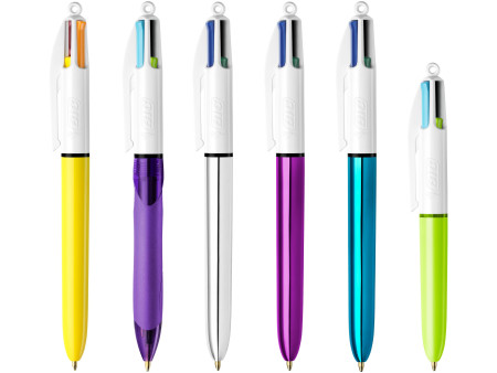 BIC Stylo à bille rétractable collection 4 Colours, pot de 6