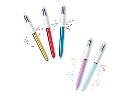 BIC Stylo à bille rétractable collection 4 Colours, boîte