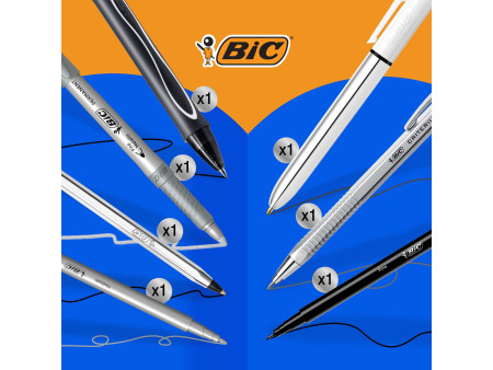BIC Kit d'écriture 'SILVER' avec carnet de notes, 8 pièces