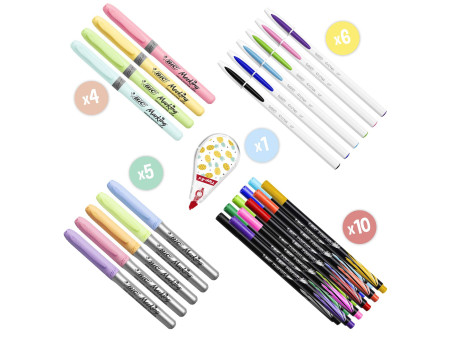 BIC Kit de dessin 'My Stationery Box' avec carnet de notes