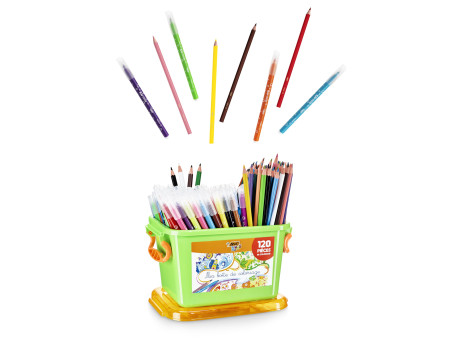 BIC KIDS Kit de dessin dans une caisse, 120 pièces