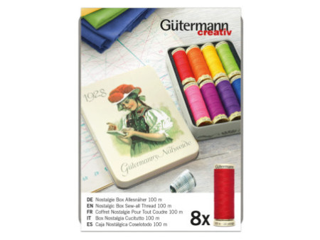 Gütermann Set de fils à coudre 'Couleurs vives', 8 bobines