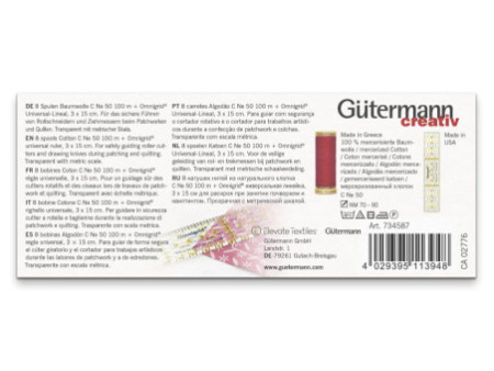 Gütermann Set de fils de couture, 8 bobines + règle