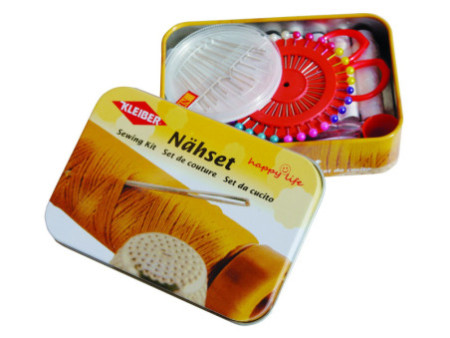 KLEIBER Nécessaire de couture, en boîte métal, jaune