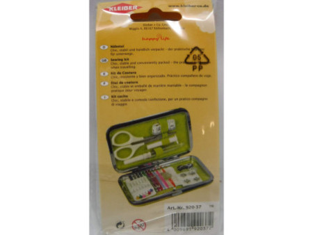 KLEIBER Etui de couture de voyage 'Design', 24 pièces, blanc