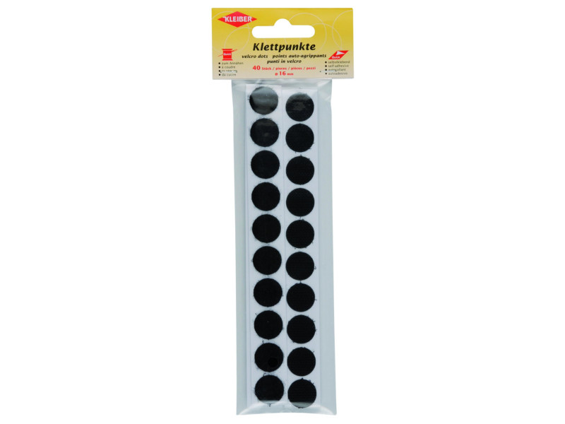 KLEIBER Pastilles auto-agrippantes, diamètre : 16 mm, noir