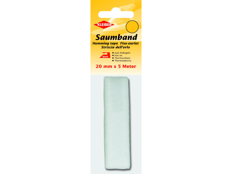 KLEIBER Ourlet thermocollant, 20 mm x 5 m, blanc