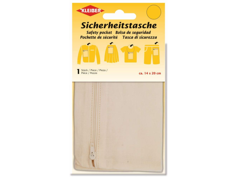KLEIBER Poche de sécurité anti-vol, 140 x 200 mm, noir