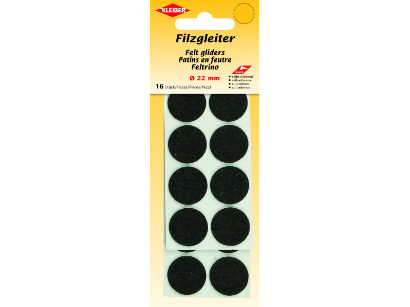 KLEIBER Patins en feutre, diamètre : 22 mm, noir