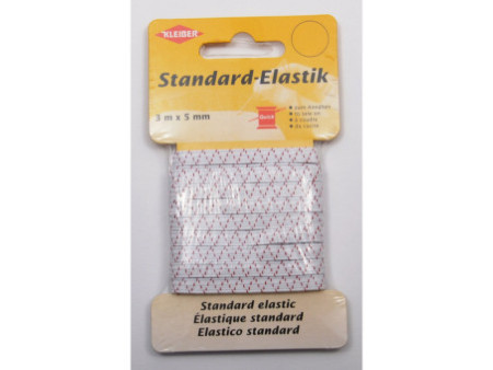 KLEIBER Ruban élastique, 3 m x 5 mm, blanc/rouge