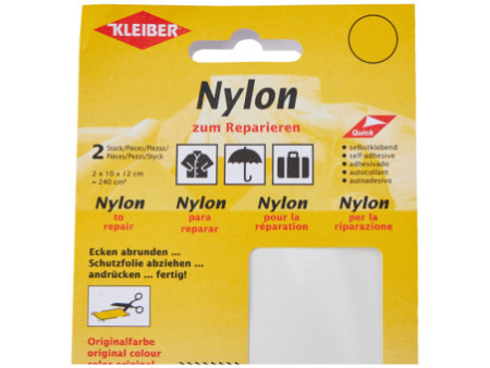 KLEIBER Pièce de réparation nylon, autocollant, blanc