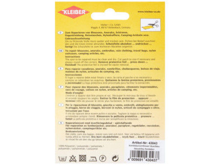 KLEIBER Pièce de réparation nylon, autocollant, bleu roi