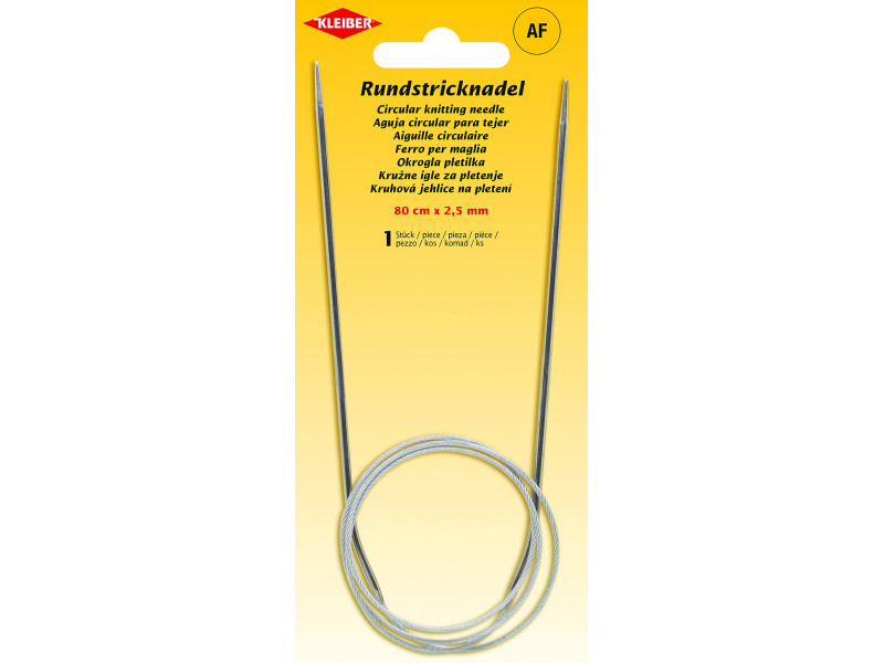 KLEIBER Aiguille à tricoter circulaire, 800 mm x 2,5 mm