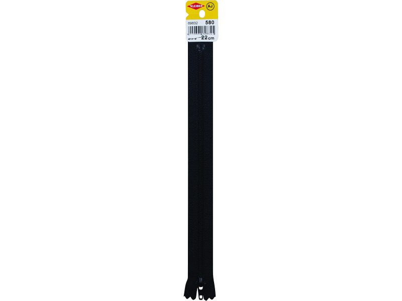 KLEIBER Fermeture zip, plastique, longueur: 220 mm, noir