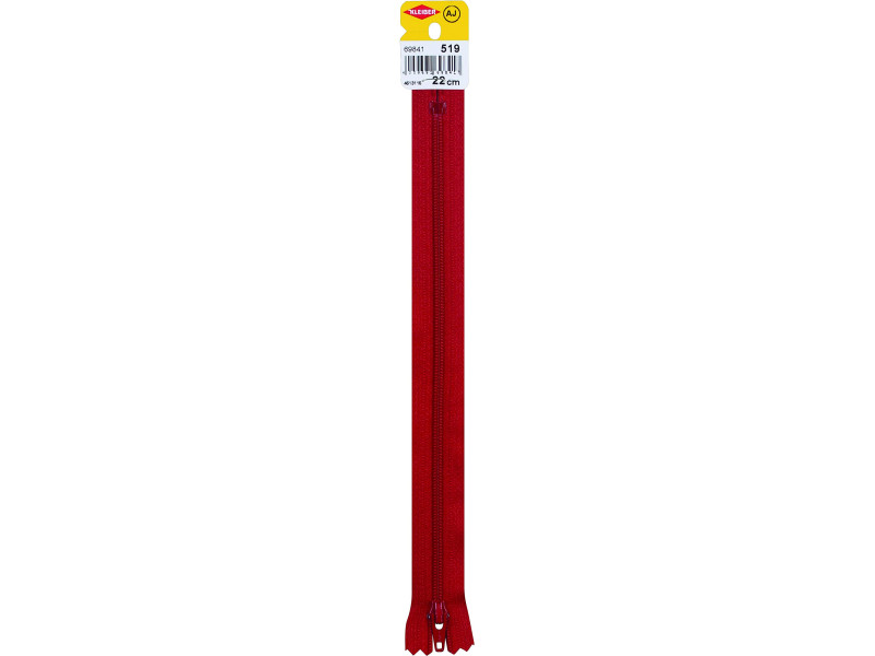 KLEIBER Fermeture zip, plastique, longueur: 220 mm, rouge