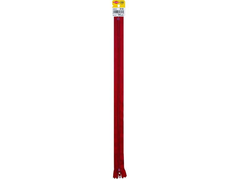 KLEIBER Fermeture zip, plastique, longueur: 350 mm, rouge