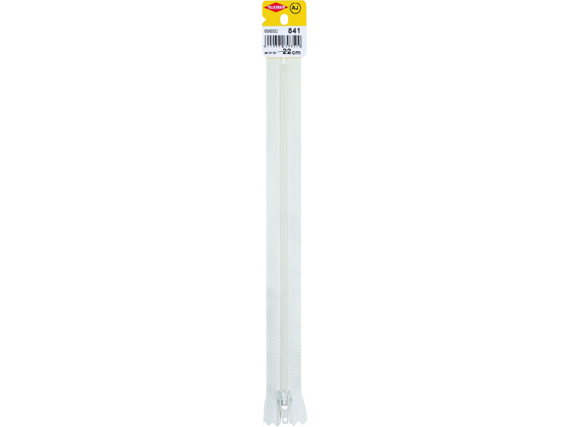 KLEIBER Fermeture zip, plastique, longueur: 220 mm, blanc