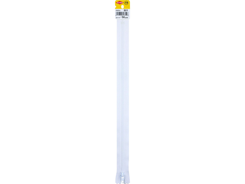 KLEIBER Fermeture zip, plastique, longueur: 300 mm, blanc