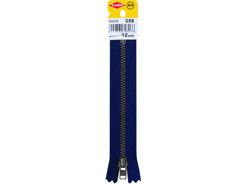 KLEIBER Fermeture à zip, métal, longueur: 120 mm, marine