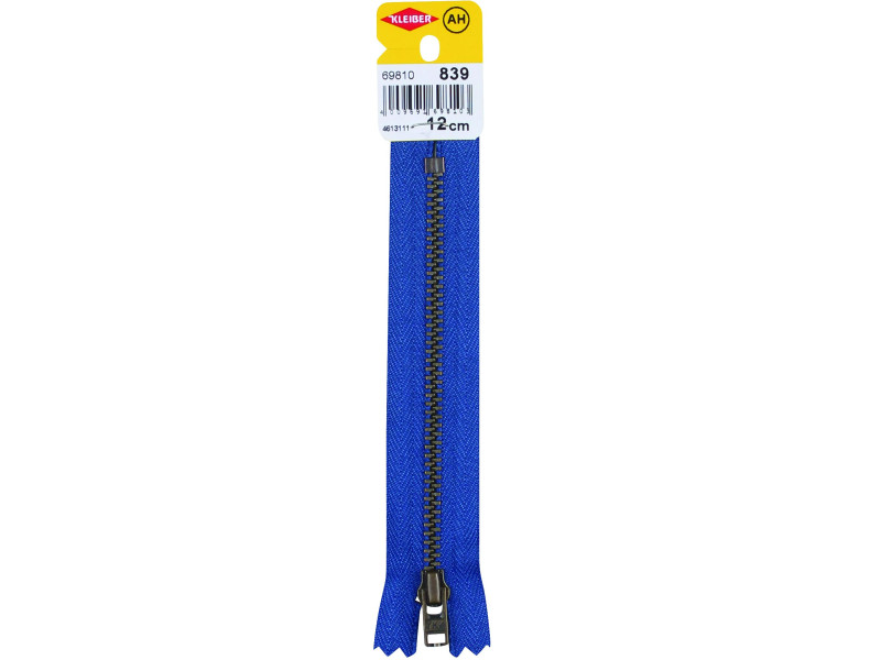 KLEIBER Fermeture à zip, métal, longueur: 120 mm, bleu jeans