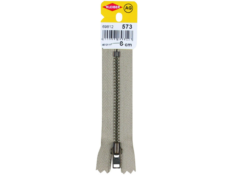KLEIBER Fermeture à zip, métal, longueur: 80 mm, beige