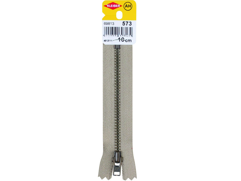 KLEIBER Fermeture à zip, métal, longueur: 100 mm, beige