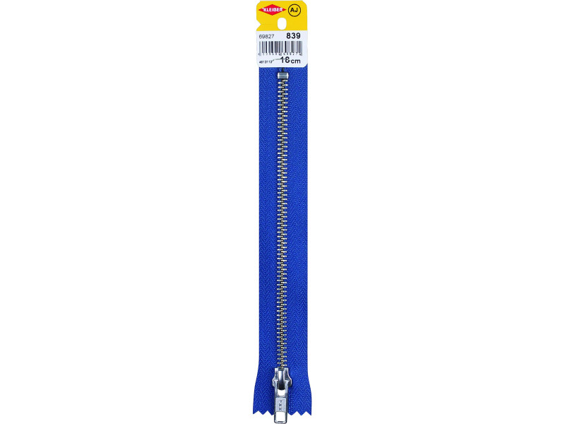 KLEIBER Fermeture à zip, métal, longueur: 180 mm, bleu jeans