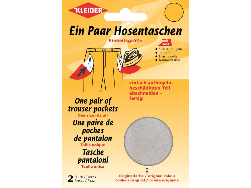 KLEIBER Poche de remplacement de pantalon, paire, gris clair
