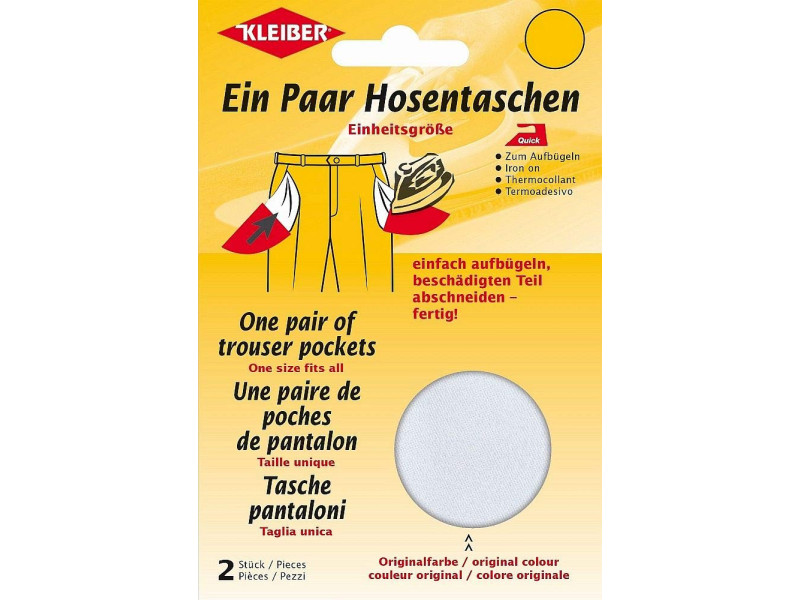 KLEIBER Poche de remplacement de pantalon, paire, blanc