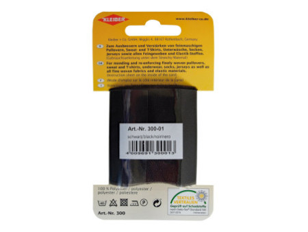 KLEIBER Patch thermocollant élastique, 400 x 60 mm, noir