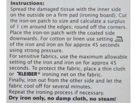 KLEIBER Patch thermocollant élastique, 400 x 60 mm, noir