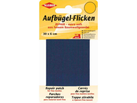 KLEIBER Patch thermocollant Zephir, 300 x 60 mm, bleu foncé