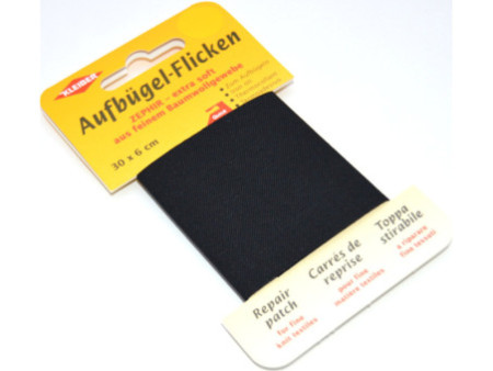 KLEIBER Patch thermocollant Zephir, 300 x 60 mm, noir