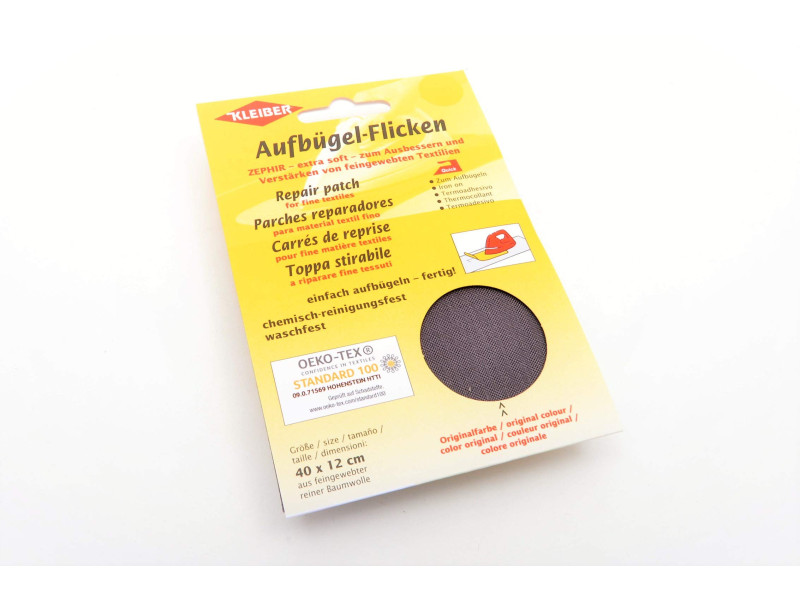 KLEIBER Patch thermocollant Zephir, 400 x 120 mm, gris foncé