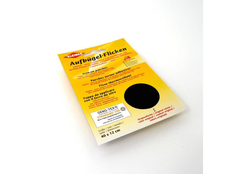KLEIBER Patch thermocollant Köper, 400 x 120 mm, noir