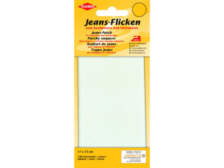 KLEIBER Patch thermocollant pour jeans, 170 x 150 mm, blanc