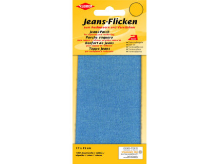 KLEIBER Patch thermocollant pour jeans, 170 x 150 mm, bleu