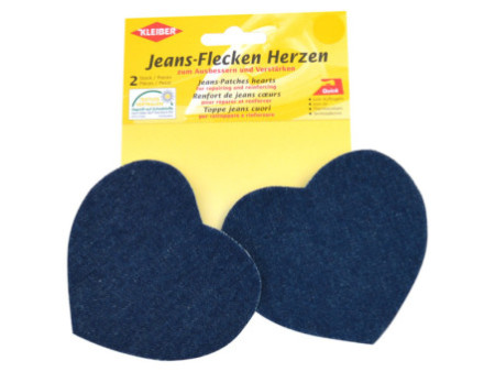 KLEIBER Patch thermocollant pour jeans Coeur, bleu foncé