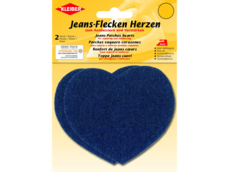 KLEIBER Patch thermocollant pour jeans Coeur, bleu foncé