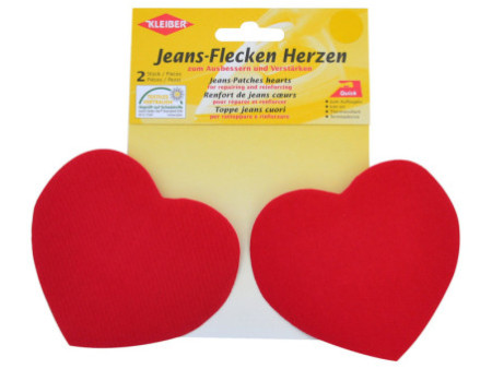 KLEIBER Patch thermocollant pour jeans Coeur, rouge