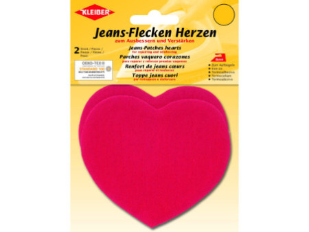 KLEIBER Patch thermocollant pour jeans Coeur, rouge
