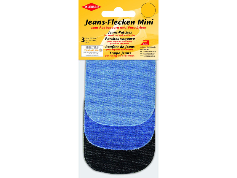 KLEIBER Mini patch thermocollant pour jeans, set 1, assorti