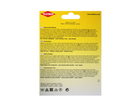 KLEIBER Patch thermocollant en velours, ovale, noir