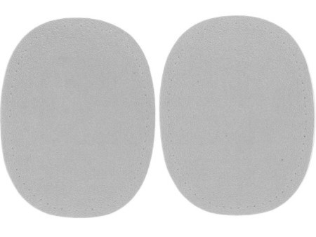KLEIBER Patch thermocollant en velours, ovale, gris clair