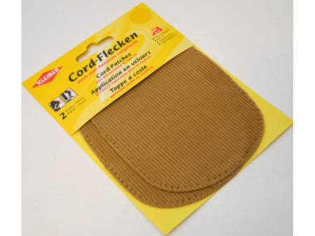 KLEIBER Patch thermocollant en velours côtelé, beige