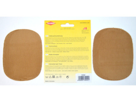 KLEIBER Patch thermocollant en velours côtelé, beige